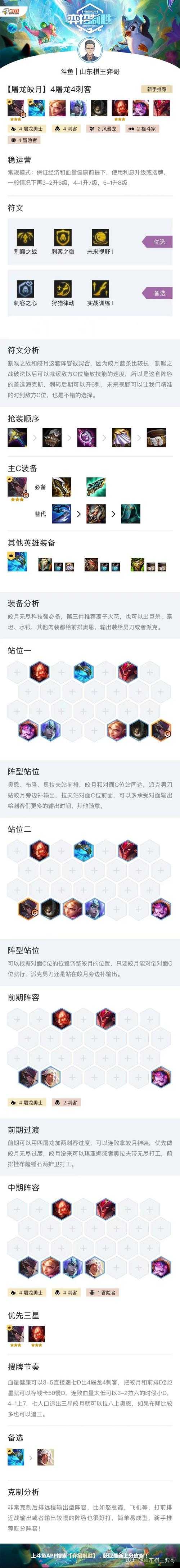 云顶之弈S7赛季屠龙刺皎月高效阵容搭配与装备选择攻略